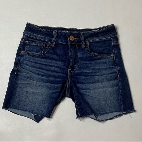 American Eagle Outfitters Pants - American Eagle | MIDI Stretch Cutoff Denim Shorts